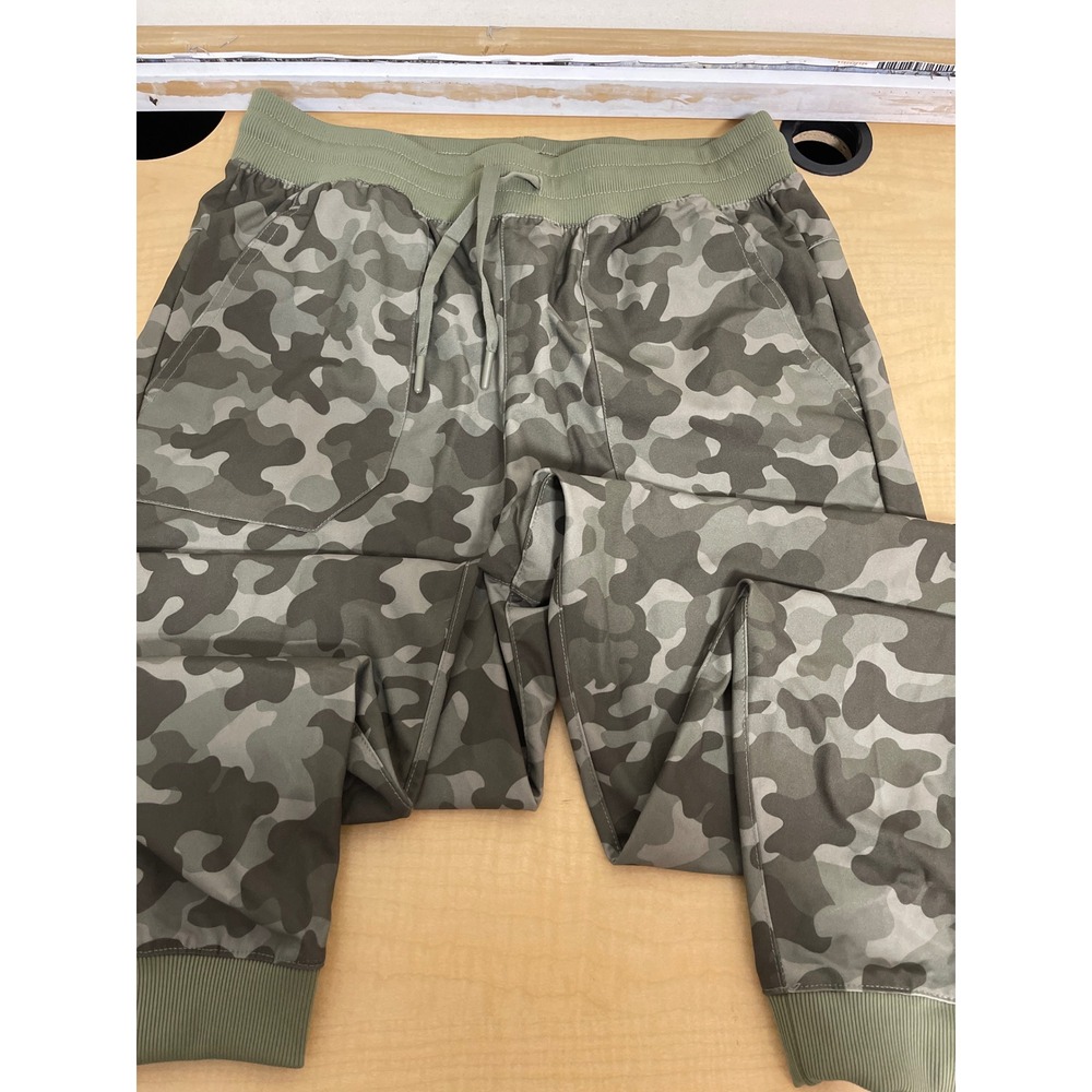 Wonder Nation Boys Camo Jogger Pants Green Grey XXL 18 Elastic Waist Drawstring